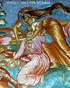Избиение Ильей языческих жрецов. Фреска  церкви Ильи Пророка